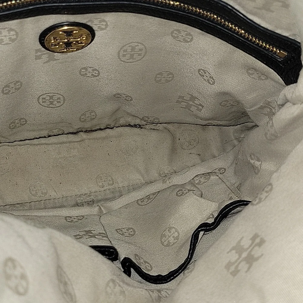 Tory Burch Black Leather Flap Crossbody Shoulder Bag